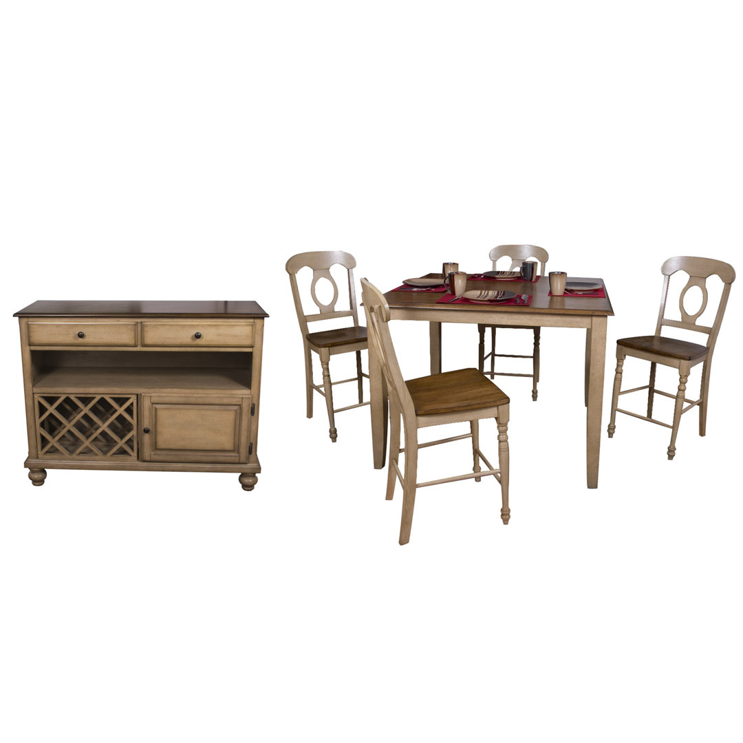 Huerfano Valley 4 - Person Solid Wood Top Legs Dining Set Loon Peak®