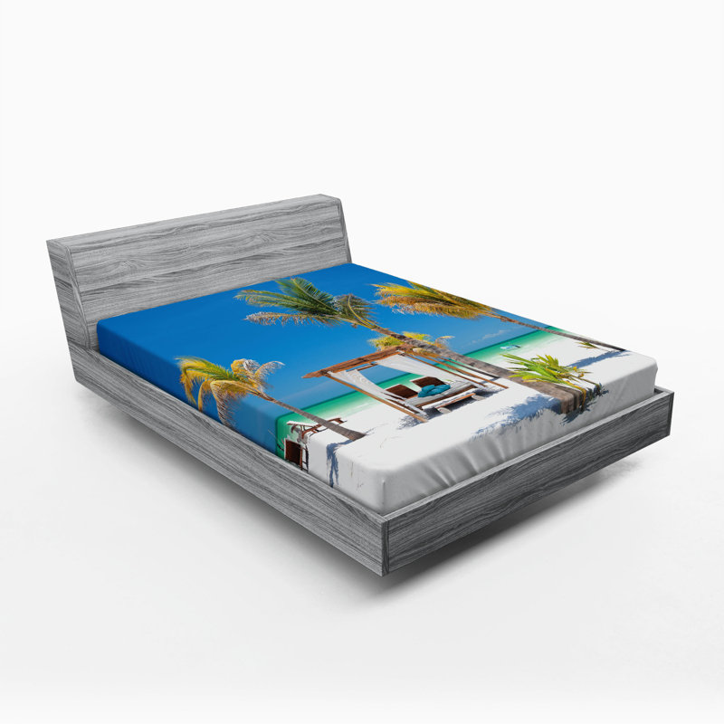 Drap-housse pour lits de plage entre palmiers, Drap-housse grand