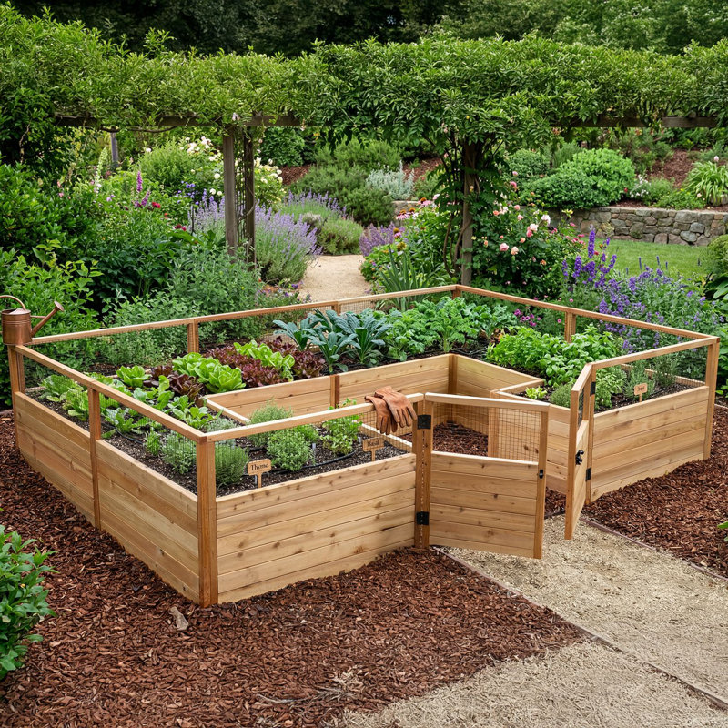 12 ft. W x 8 ft. D Cedar Garden in a Box
