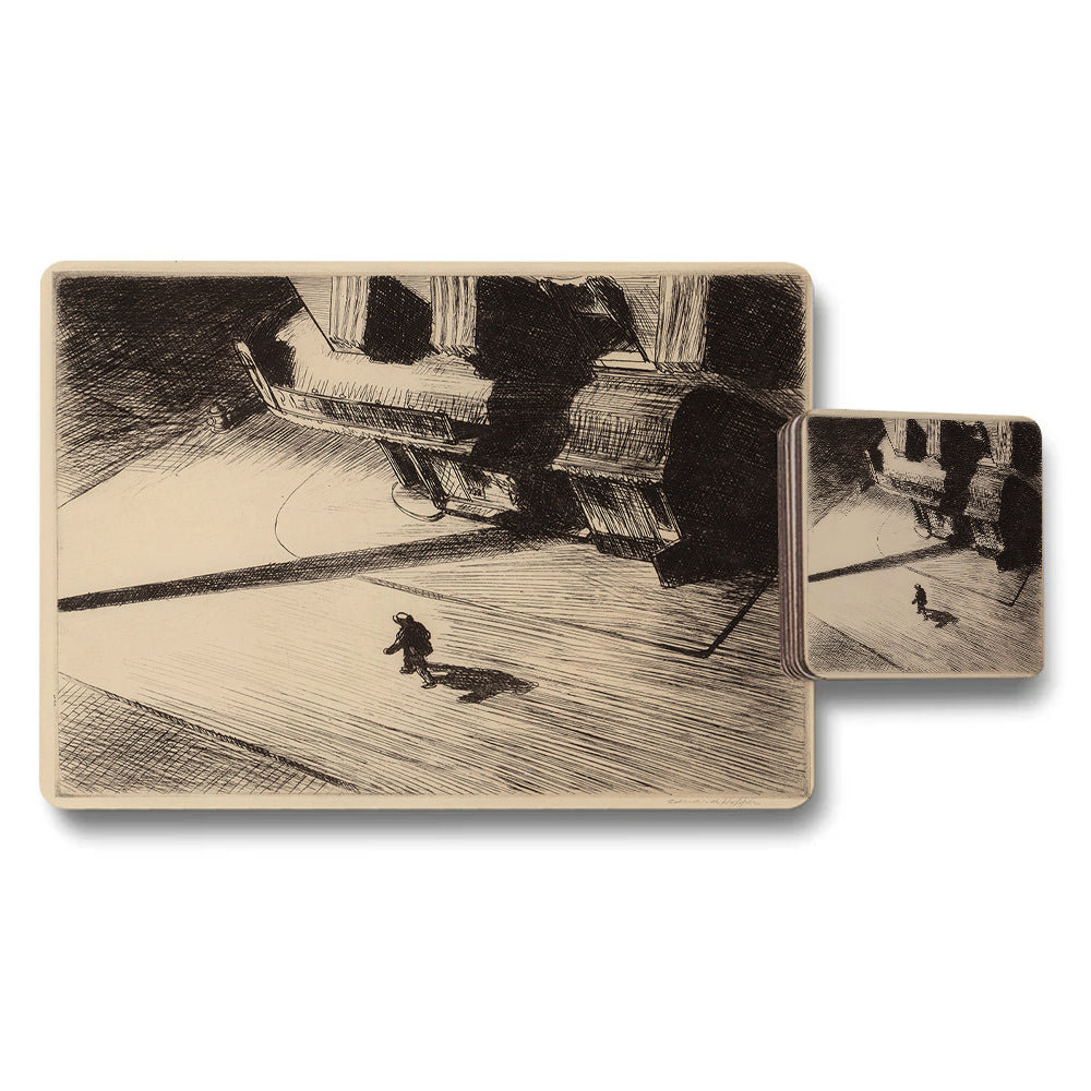 Vintage Sketch Placemats And Coaster Set With Classic Monochrome Artwork
