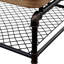 Diantha Table basse antique avec plateau en bois et plateau en maille noire