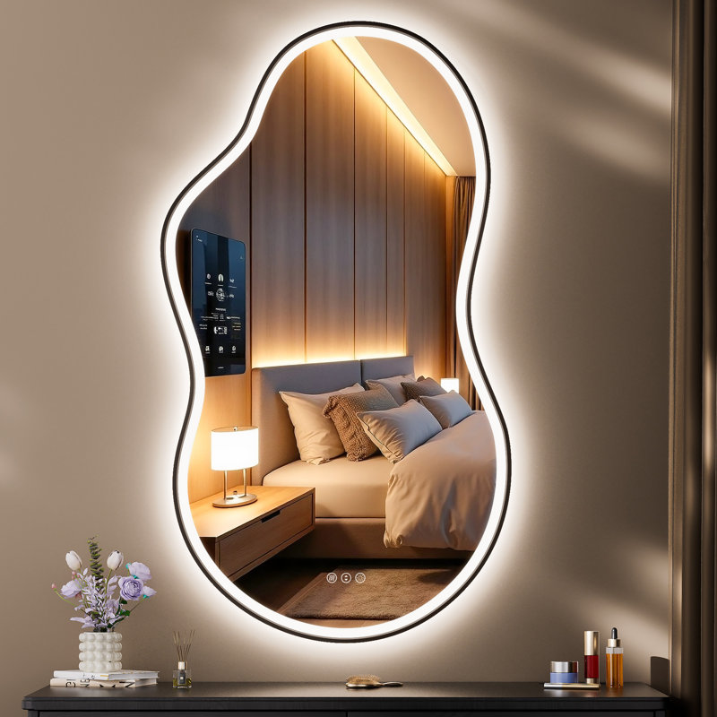 Cloud Shape LED Bathroom Mirror - Anti-Fog, Dimmable Light, Tempered Glass - ETL Listed for Safety, 45" x 25"