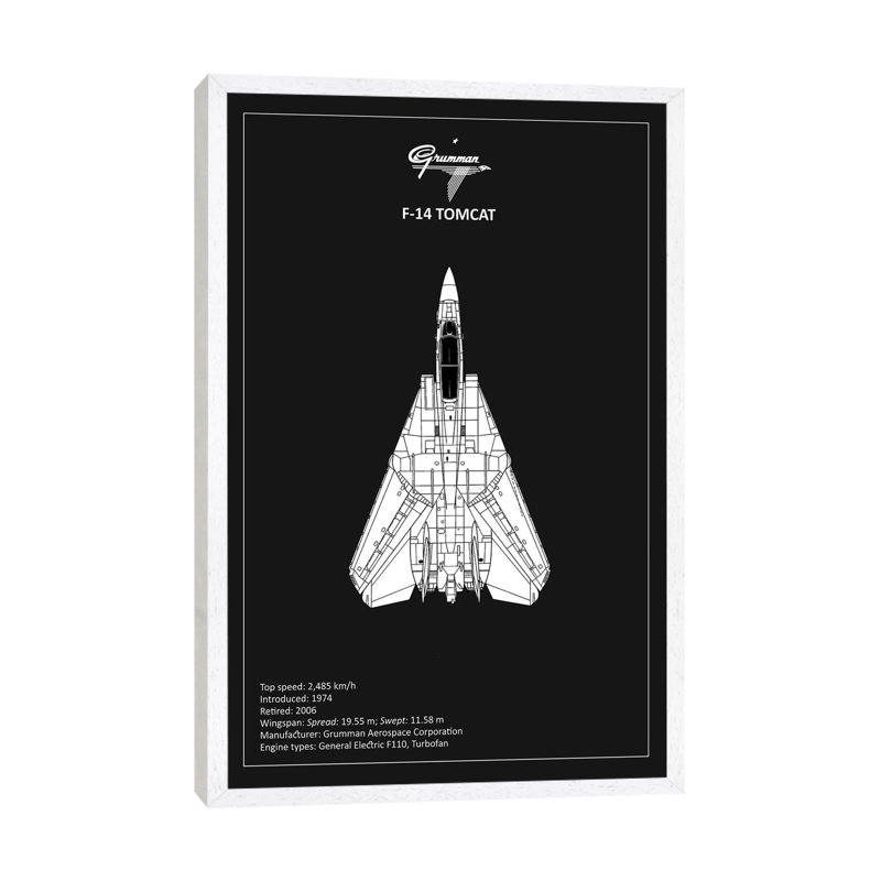 BP F-14-Tomcat by Mark Rogan - Print on Canvas, White Framed, 66.04 cm H x 45.72 cm W
