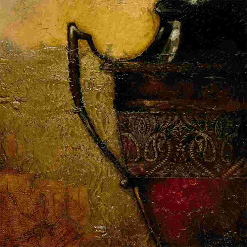 Urne de détail 4 - peinture sur toile tendue, H 12 po x l 12 po