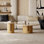 Marble Coffee Table with Wood Legs