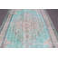Grand tapis turc vintage en laine Oushak beige délavé, parfait pour la salle à manger