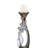 20" Tall Polyresin "Balleria" Candleholder, Crystal and Glass Accent