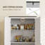 Armoire de cuisine de style campagnard de 72 po de hauteur - Armoire de rangement de cuisine avec tablettes réglables et 2 portes de grange et tiroir, unité de rangement polyvalente pour la salle à manger, bois-540844407