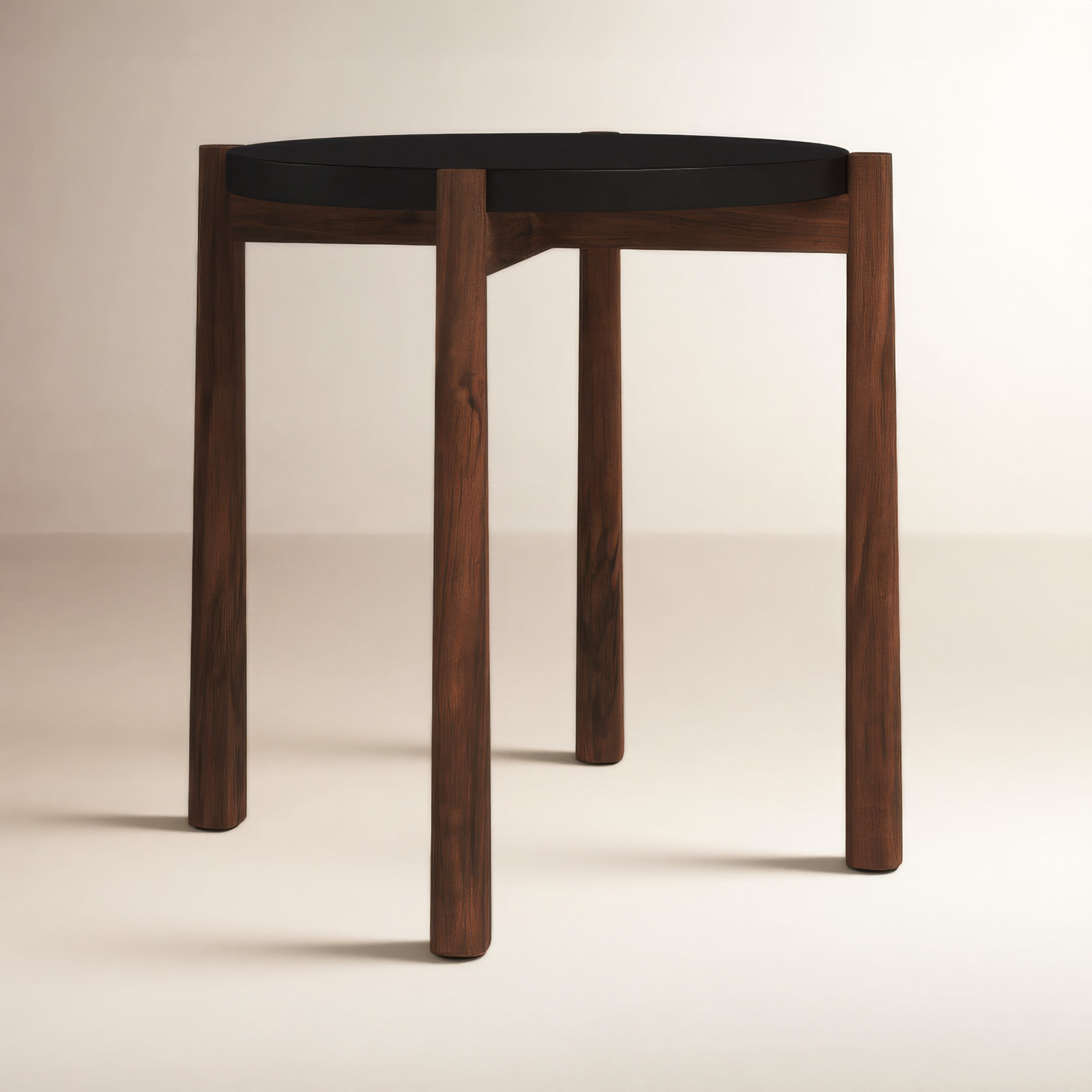 Santino 16" Acacia End Table, Black