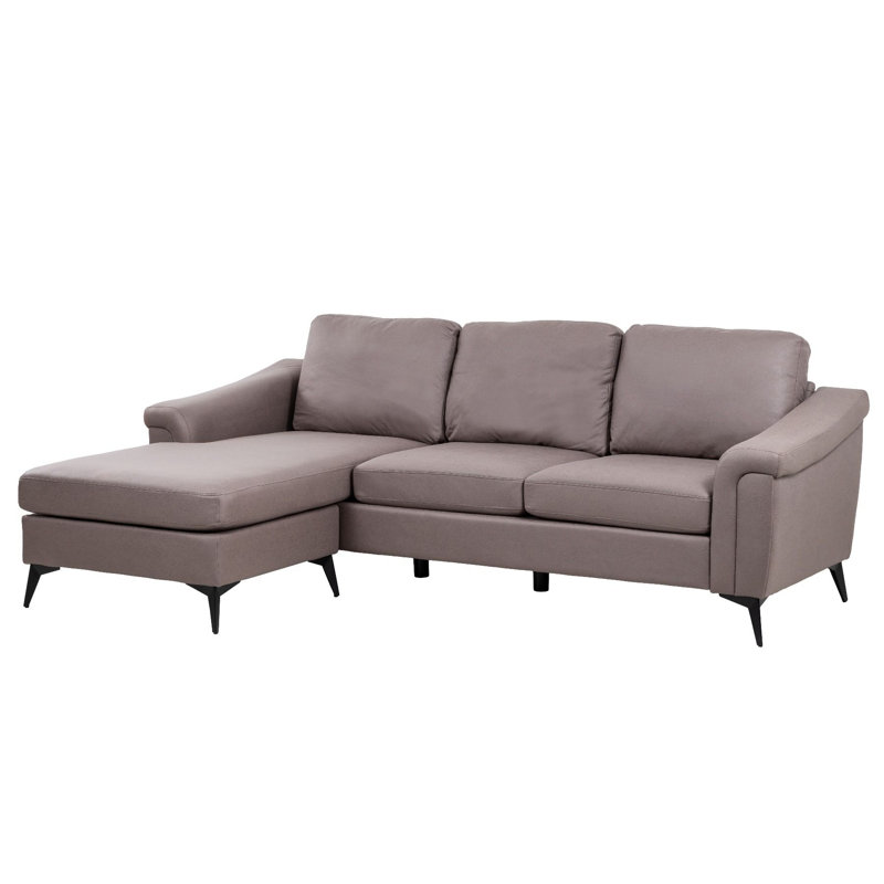 Kahtai 3 Seater Faux Leather Corner Sofa , Taupe