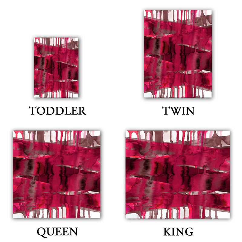 Abstract Duvet Cover, 1 King Duvet Cover + 2 King Shams, Red