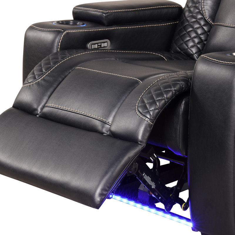 39'' Power Recliner Cave Home Theater Chair with Adjustable Headrest USB LED