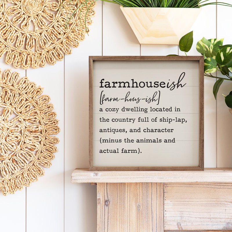 Farmhouseish, définition, blanc, cadre photo, impression sur bois, H 16 po x l 16 po x P 1 po
