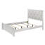 Mobilier de chambre à coucher moderne avec panneau à panneau blanc et tête de lit tapissier à texture de cristal 1pc-118748161