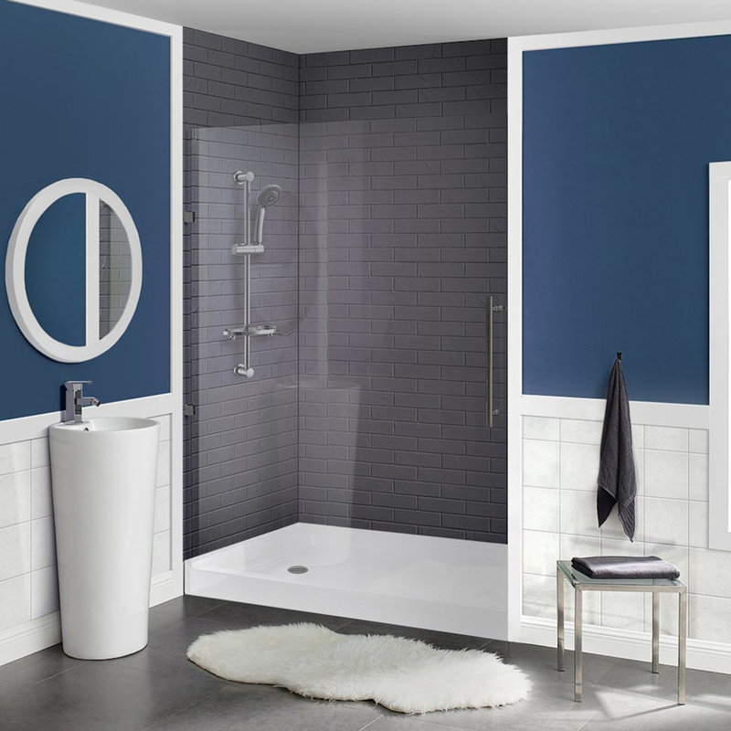 Voltaire 60" x 36" Acrylic White, Single-Threshold, Left-Hand Drain, Shower Base, Left, White