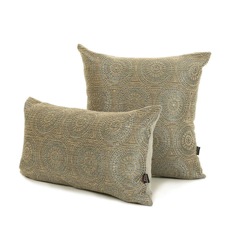 Chilton Geometric Square Cushion, Small, Grey