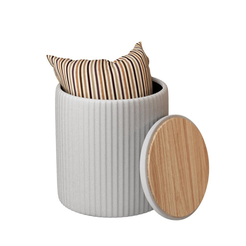 Tabouret de rangement rond, chaise ronde avec rangement, fauteuil de maquillage, convient pour la chambre à coucher, le salon, la salle de bain, le bureau