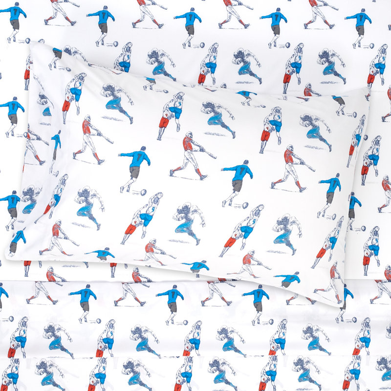 Full Sports Theme Hypoallergenic Microfiber Kids Sheet Set