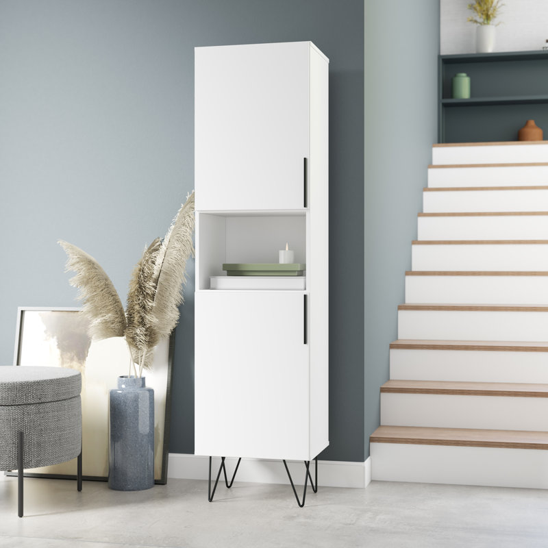 Berthena Storage Bookcase, White