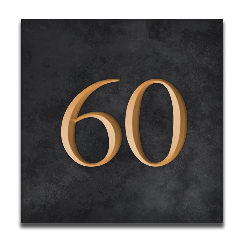 Velia 17.78cm H Stone House Number, 60, Gold