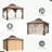 12' W x 12' D Hardtop Gazebo, Double Galvanized Steel Roof & Aluminum Frame for Hot Tub, Deck, Backyard-128908213-128908214