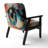 Colorful Turquoise Woman Eye Art - Upholstered Modern Accent Chair and Arm Chair-781196895