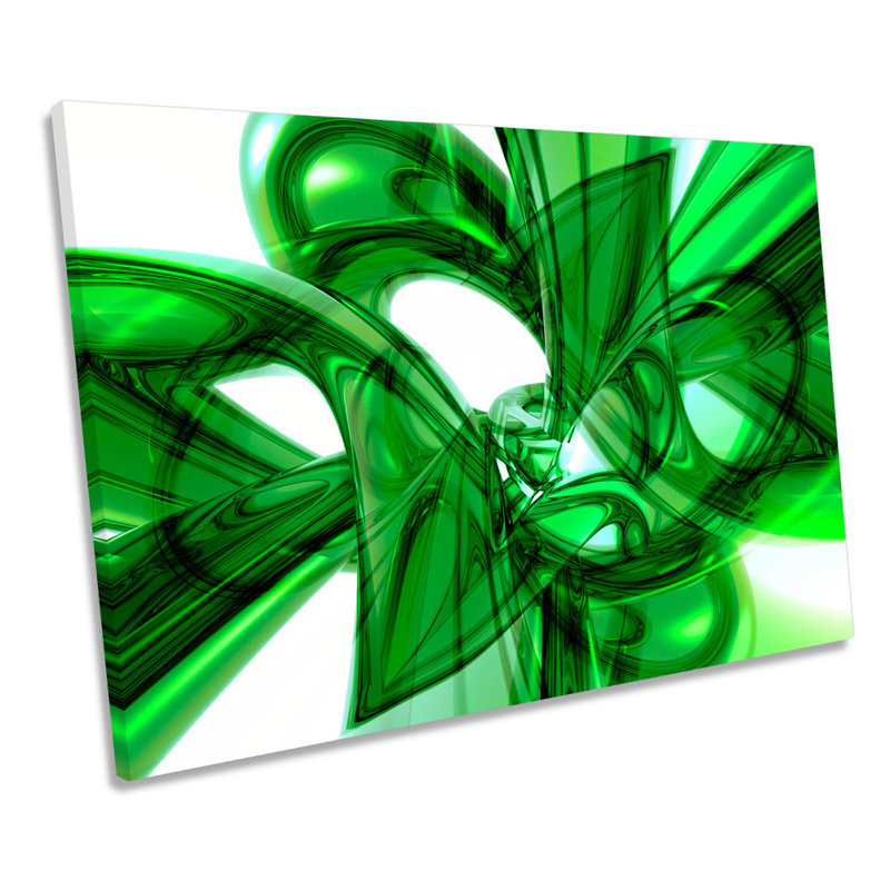 Abstract Green Glass - Wrapped Canvas Print, 40.6cm H x 61cm W