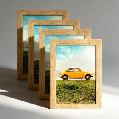 Set Of 4 Wooden 4X6 Picture Frames With Plexiglass For Tabletop Or Wall Display - Horizontal And Vertical Photo, Art, And Poster Frames