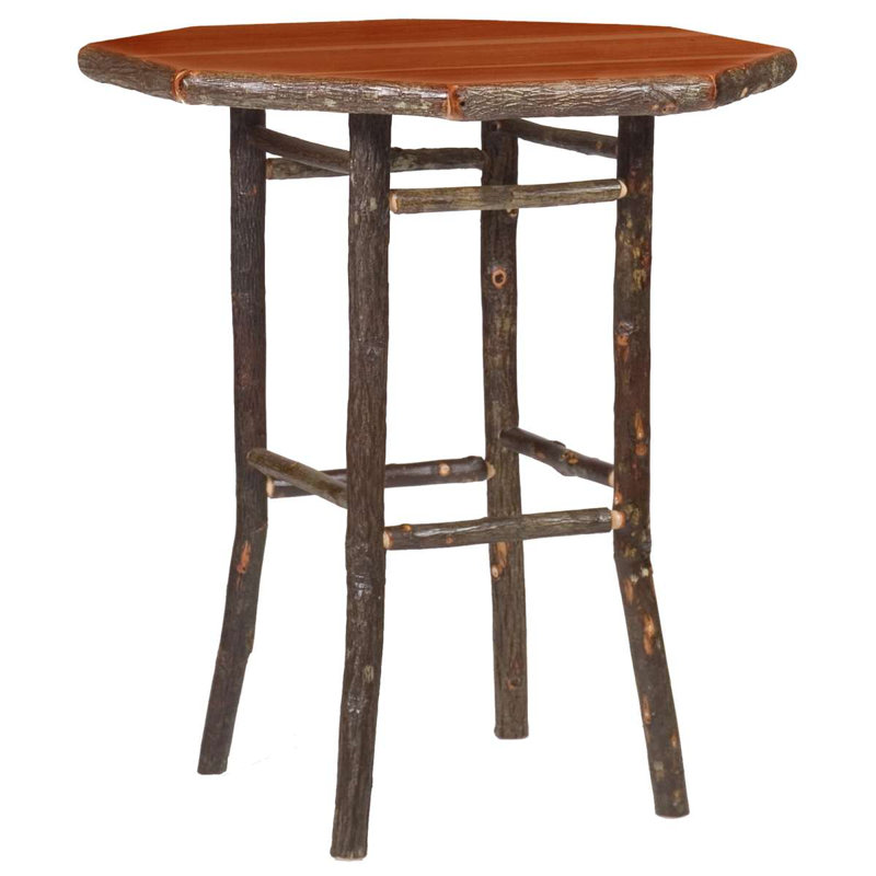 Table bistro ronde Fireside Lodge Hickory Log - 32 po - naturel - armure, Traditionnel, H 42 po x l 32 po x P 32 po