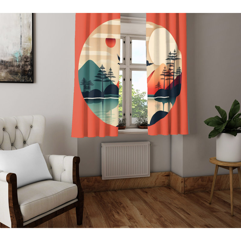Paire de rideaux semi-transparents en polyester Cilicia, L 40 po x L 52 po