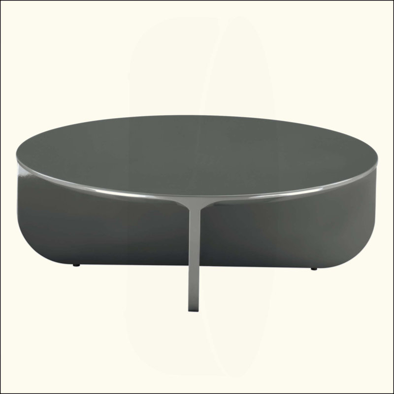 Table basse haute brillance avec panneau de fibres à densité moyenne robuste et plateau épais pour des espaces de vie élégants
