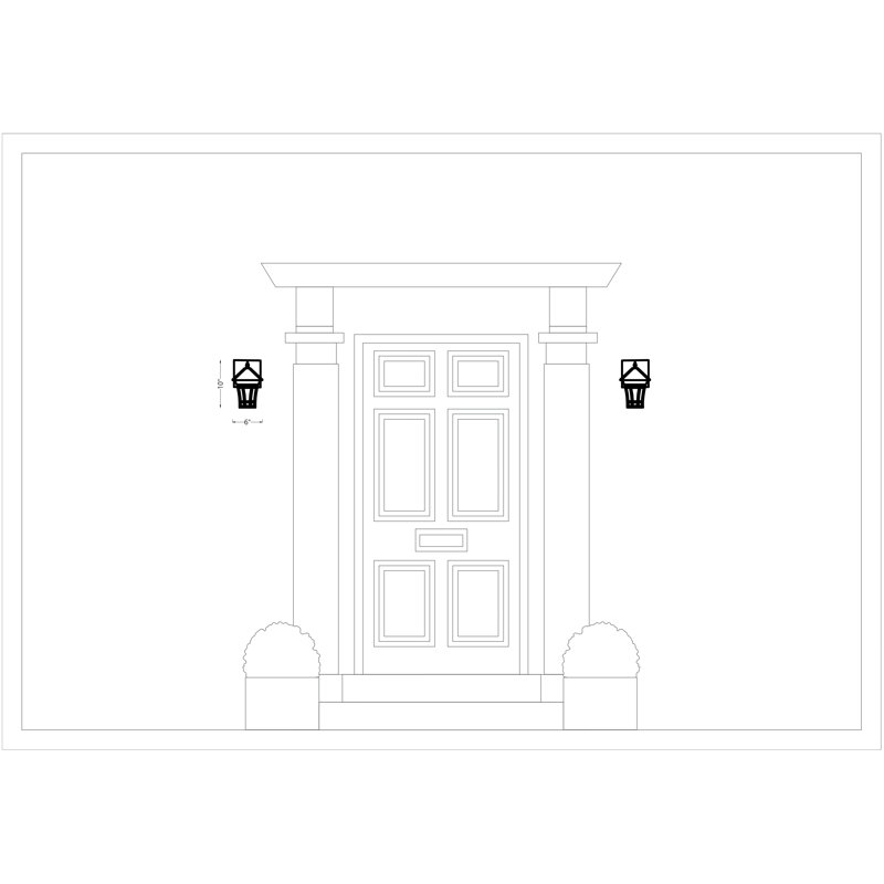 Herrington Aluminum Wall Light, 10" H x 6" W x 9" D, No