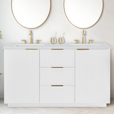 Meuble-lavabo double 60 po Aderyn