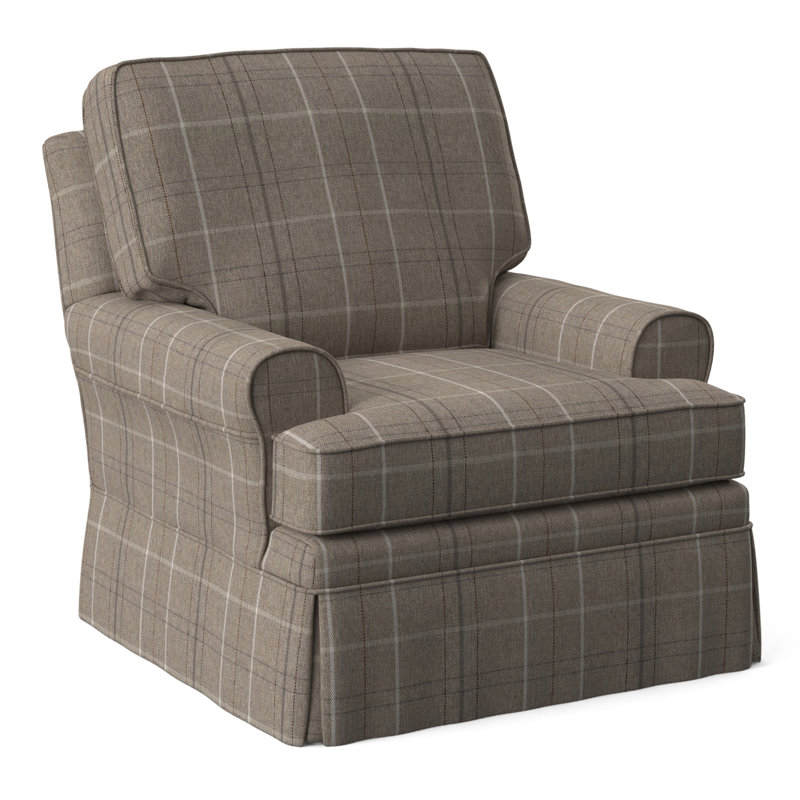 Belmont 32" Wide Swivel Armchair, Blue Stripe; 0220-63