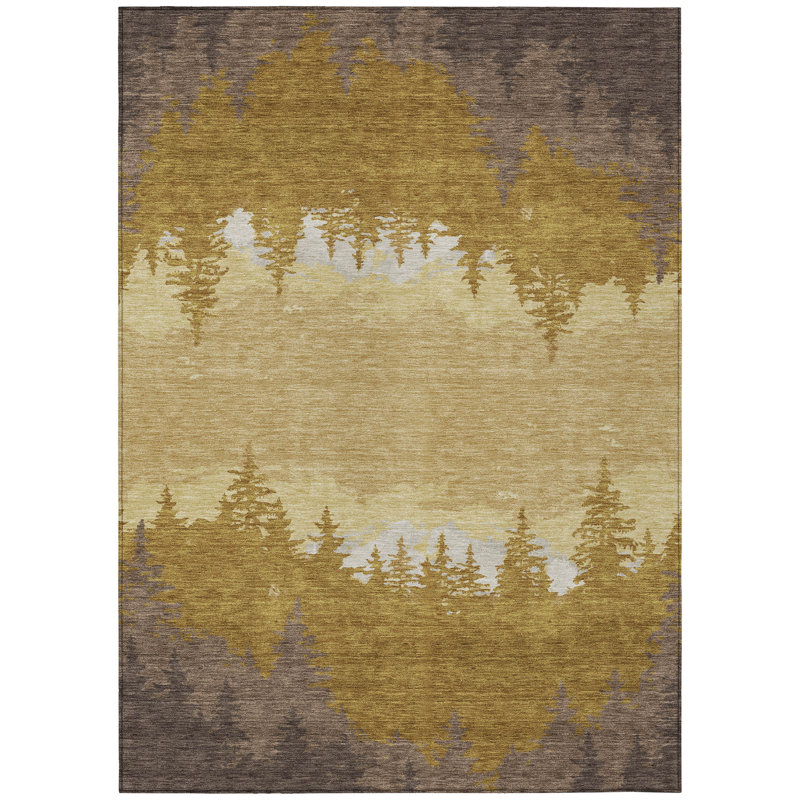 Machine Washable Indoor/Outdoor Chantille ACN2861 Lodge Rug, Walnut, 3' x 5'