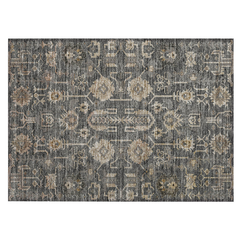 Myda Washable Oriental Indoor / Outdoor Rug, Rectangle 1'8" x 2'6"