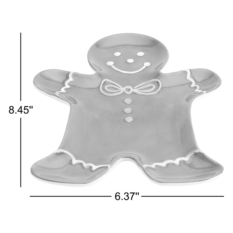 Tabletops Gallery Set of 2 Gingerbread Man Stoneware Appetizer Plates