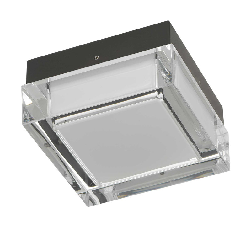 5-inch Black Integrated LED Flush Mount, 2.5" H x 5" W x 5" D, Black, 15 V