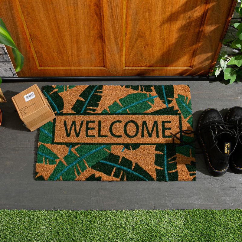 Nicola Spring - Coir Door Mat - 60 x 40cm - Banana Leaf