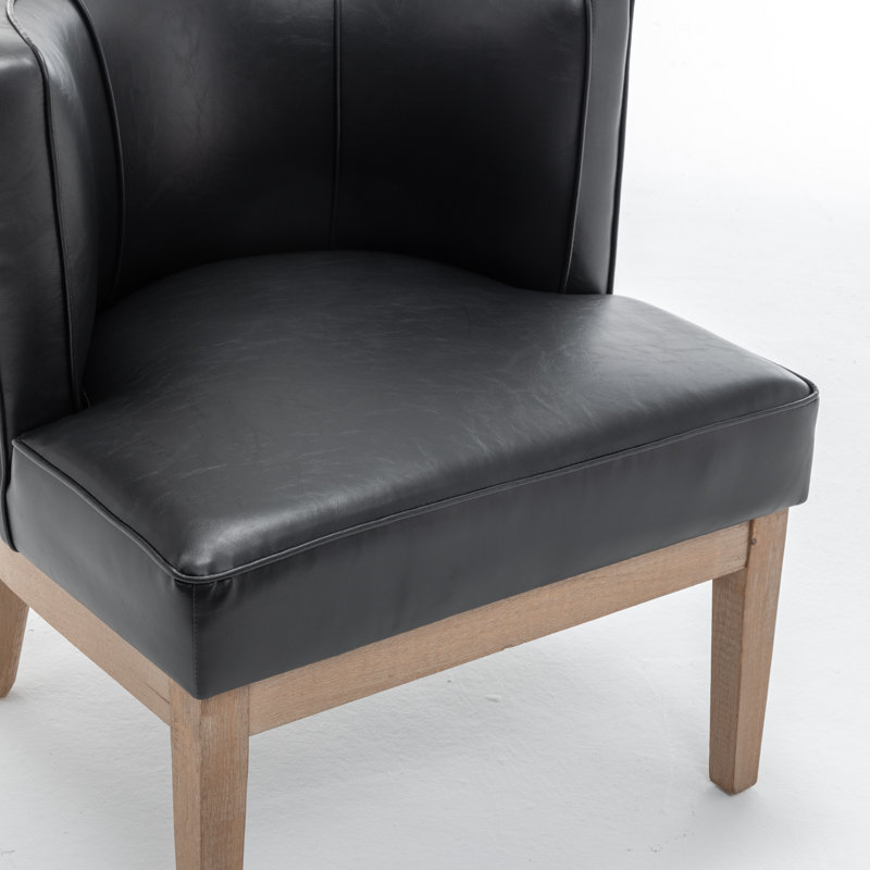Karoll Upholstered Barrel Chair, Dark Gray
