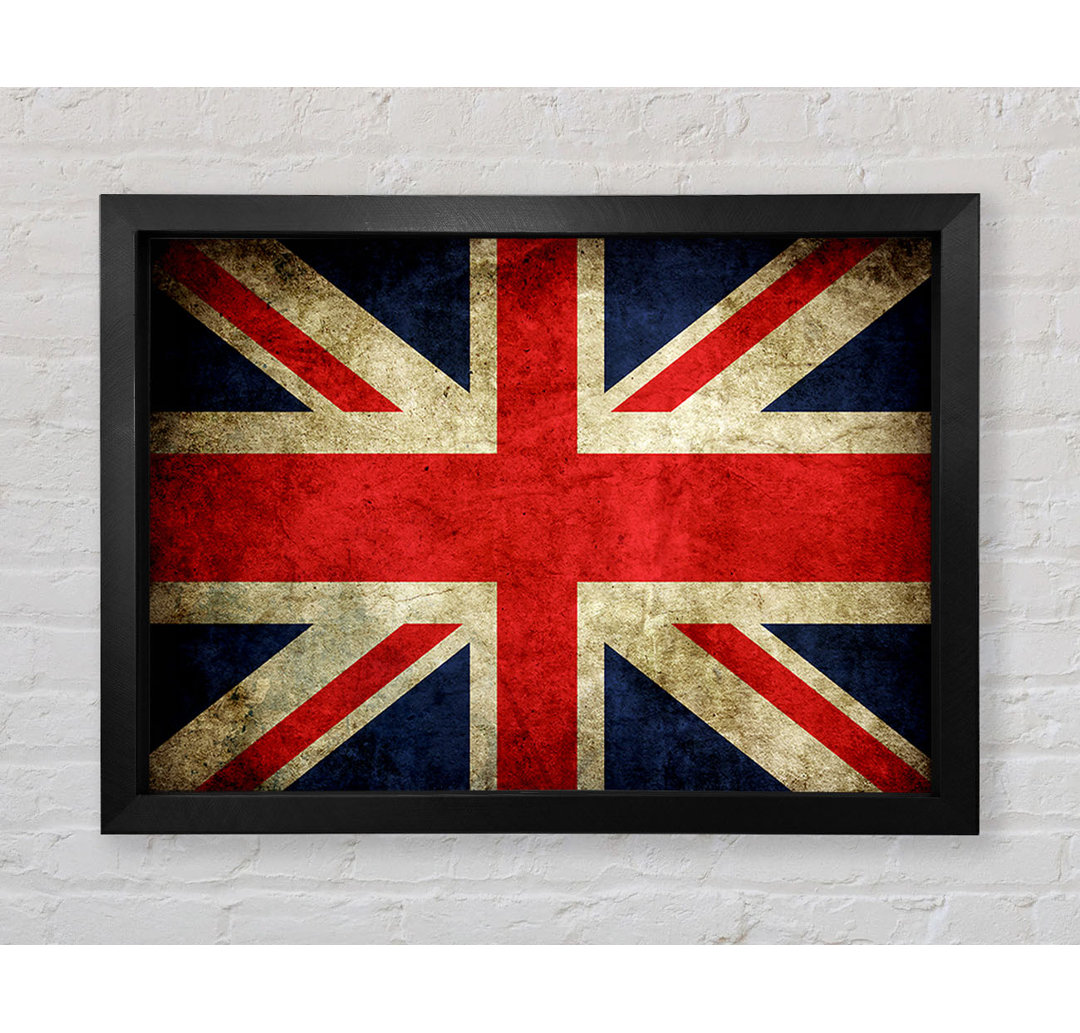 Britische Grunge Flagge - Einzelner Bilderrahmen Kunstdrucke