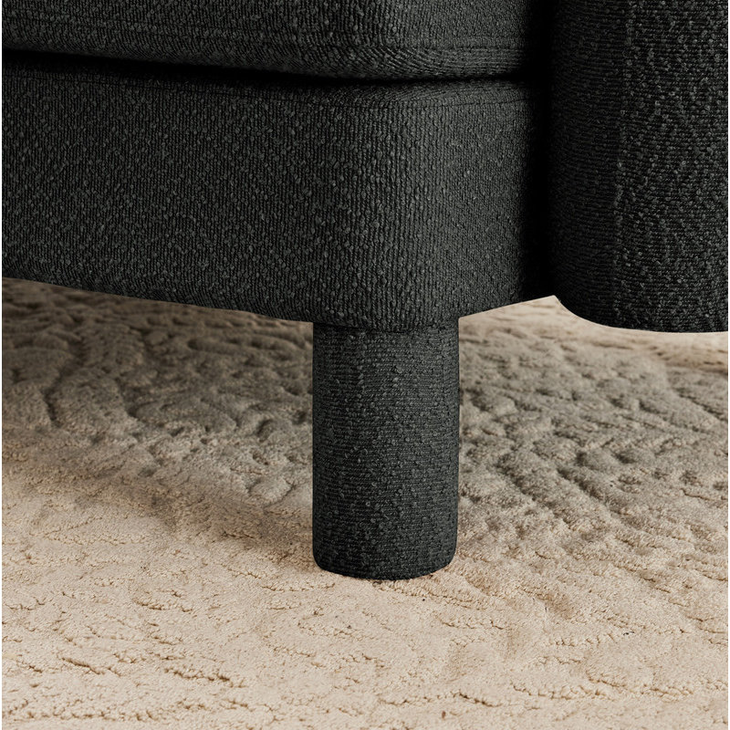 Repose-pieds Lucas - polyester - gris foncé, Gris foncé