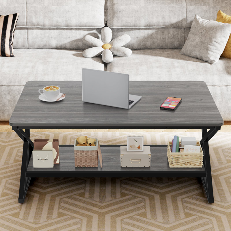 Table basse 39 po, H 17,75 po x L 39,37 po x l 23,62 po, Gris