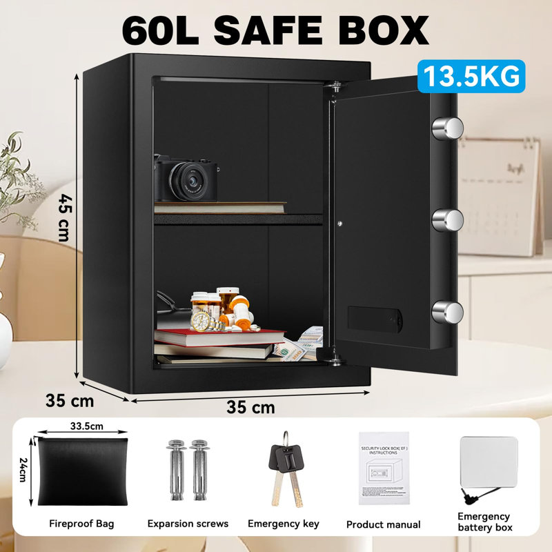 Safe Box Lock, 45cm H x 35cm W x 35cm D