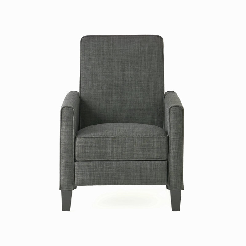 Cantalupo 26.75" W Manual Push Back Upholstered Club Recliner, Gray Linen
