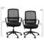  Chaise de bureau noire en tissu et à dossier moyen
