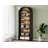 79.53" Tall 8-Tier Black & Brown Arched Open Display Storage Shelving Unit For Living Room-1560236073
