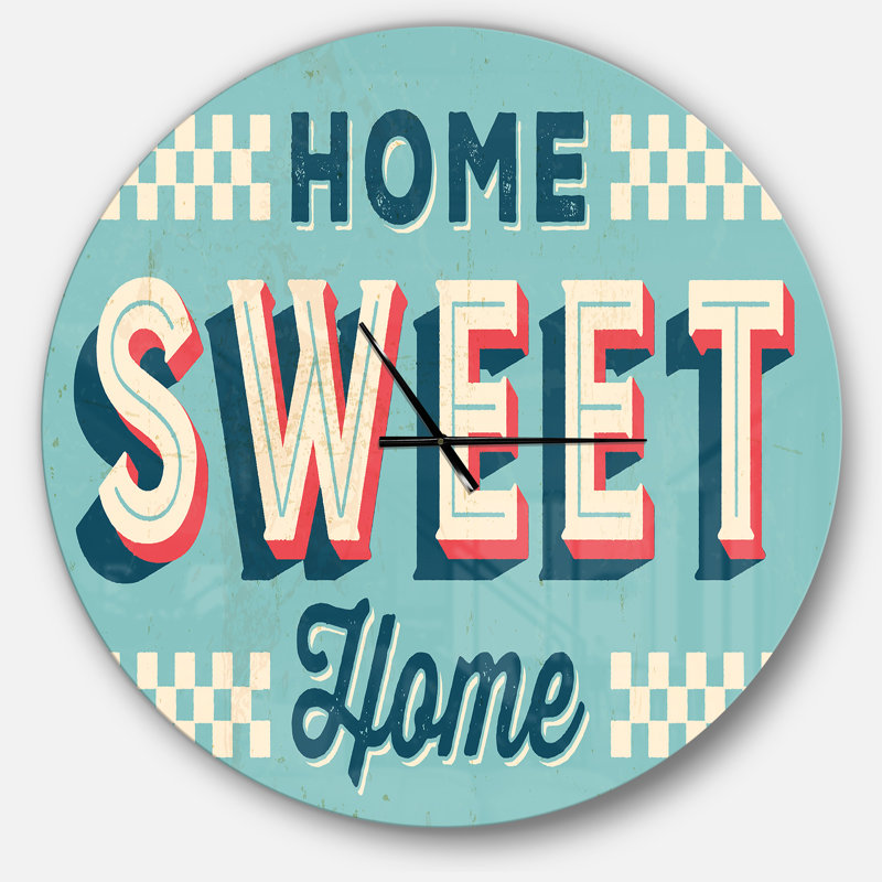 Horloge murale rétro Home Sweet Home, Surdimensionné