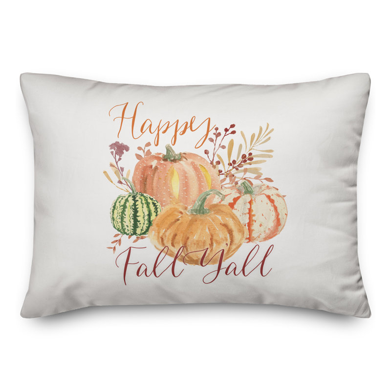  Happy Fall Watercolor Rectangular Pillow Cover & Insert