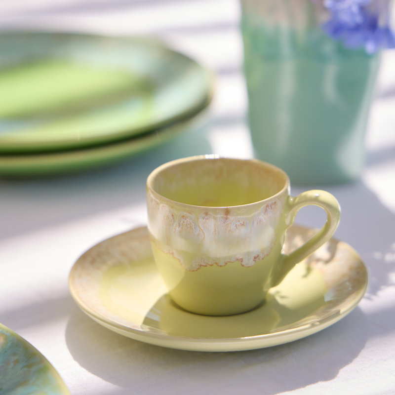 Tasse à café en grès Taormina, Jaune